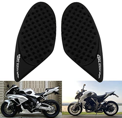 APEBAZY Motorcycle Tank Pads Side Sticker Knee Grips Protectors Black Rubber Gas Tank Traction Compatible Most Motorcycles with Metal Tank