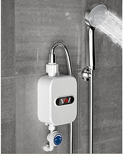 Gorgivous Mini Chauffe-Eau électrique 3500W, Chauffe-Eau électrique instantané sans réservoir pour la Maison Facile à Installer
