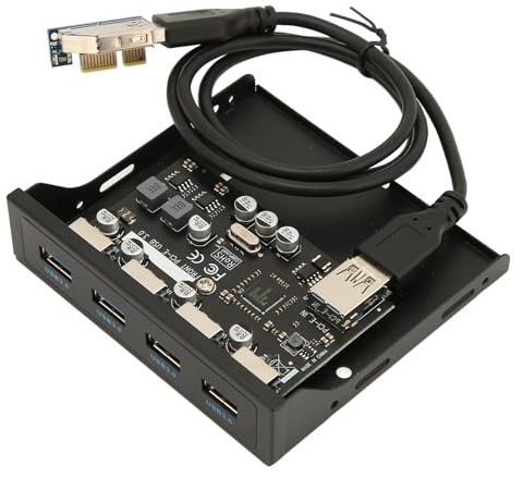 Dpofirs 4 Ports PCIE zu USB 3.0 PC Frontplatte, 5 Gbit/s Frontplattenschacht für Wins XP 32 64, Wins7 32 64, Wins 8, Wins8.1, Wins10, USB3.0x4, PCIEx1, PCIE to USB 3.0 PC Front Panel