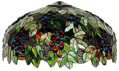 Libellule Glycine Rose Tulipe Tiffany Vitrail Abat-Jour Remplacement pour Lampe De Table Lampadaire Pendentif Plafonnier, Abat-Jour en Verre Coloré Seulement W20 XH10,Grape