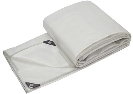 Wasserdicht mit Ösen Bootsplane Poolplane Schutzplane Abdeckfolie Poolplane Holzplane, 0.32mm für Pool Gartenmöbel Trampolin Auto, Anpassbar blais (Color : White, Size : 10x20m)