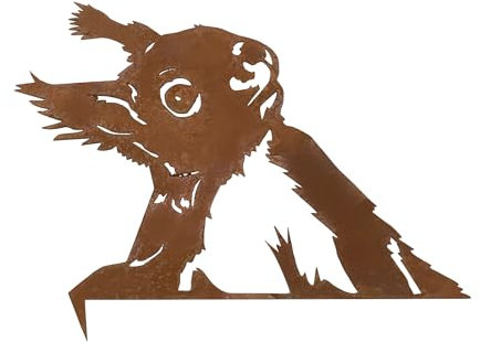 SG Store Squirrel Garden Decoration Outdoor Garden Ornaments Rusty Silhouette Squirrel Stake Metal Cute Squirrel Figure Garden Decorative Stakes Animal Yard Decoration 20x15cm