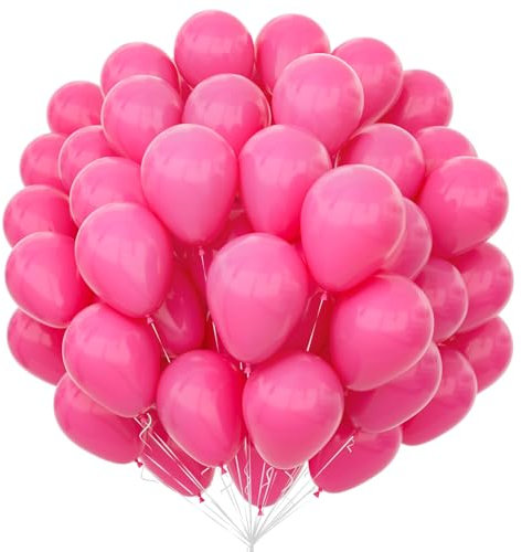 Unisun het rosa ballonger 100 st, 30 cm matta rosa latex ballonger pack för rosa tema ballong båge kit födelsedag bröllop baby shower karneval evenemang partydekorationer