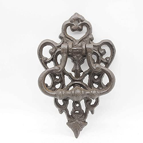 Rostige Vintage-Türklopfer, rustikaler Gusseisen-Haustürgriff, Türgriff für den Außenbereich, Garten, Blumenform, Torschäkel, handwerkliche Heimdekoration