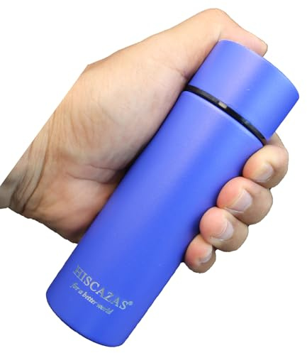 Mini Gourde Isotherme 150 ml – Bouteille Inox 316 Bleu Mat, Double Paroi, Étanche, Réutilisable, Compacte pour Café, Espresso, Bureau, Voyage (Blu)