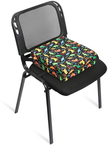 Sitzerhöhung Stuhl Kind 32*32*8 cm mit 2 Sicherheitsgurt Rutschfest Sitzerhöhung für Babys Polyestergewebe Stuhlerhöhung Kinder Abnehmbar Waschbar Sitzerhöhung Stuhl Babystuhl Baby Sitzhilfe (Schwarz)