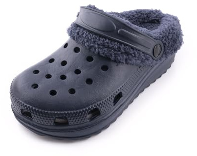 Winter-Clogs für Damen, Erwachsene, mit warmem Futter, EVA, bequem, rutschfest, für drinnen und draußen., marineblau, 41 EU