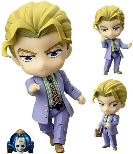 Anjinguang Anime Kira Yoshikage Figur Statue, bewegliche Mini-Figur, bewegliche Kira Yoshikage Actionfigur, Cartoon, PVC, Dekoration, Modellfigur, Sammlerstücke, Schreibtischfigur, Geschenke, 10 cm