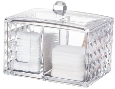 FRCOLOR Transparente Étui De Rangement Pour Le Maquillage Support De Cotons-Tiges Bouclier De Protection Conteneur Transparent Support De Cotons-Tiges De Stockage