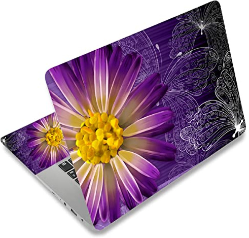 Mibbxea 15-15,6 Zoll Laptop Skin Sticker, Wiederverwendbare Vinyl Aufkleber für 13 13,3 14 15,4 Zoll Laptops & Netbooks, Dekorative, Kratzfest, Staubdicht, Wasserdicht (008 Gänseblümchen)