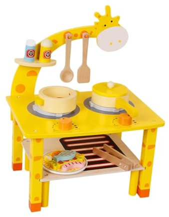 TTETTZ Holzgrill Spielzeug Lebensmittel Set Grill Holzspielzeug BBQ Set für Kinder Kinder