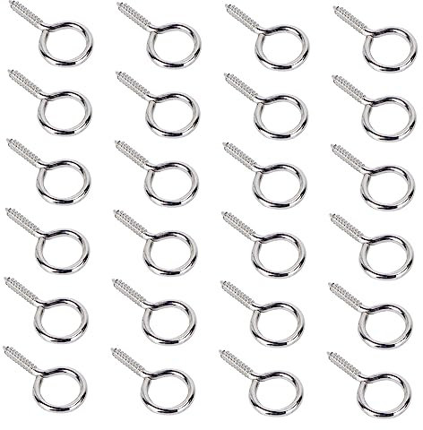 LAPYAPPE 36 Pezzi Gancio Autofilettante Naselli Per Occhiali Golfari Infila-ago Filo Dell'immagine Ganci Per Orecchini Kit Passacavo Anello All'uncinetto Piccolo Occhiello a Vite Silver