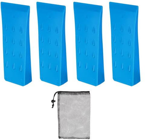 QUARKZMAN Cunei da Abbattimento in Plastica 4pz Cuneo Anteriore ABS 152 mm Cuneo Spaccalegna per Legna Cuneo Alberi Legno con Borsa per Chiave a Percussione Accessori Forestali Foresta, Blu