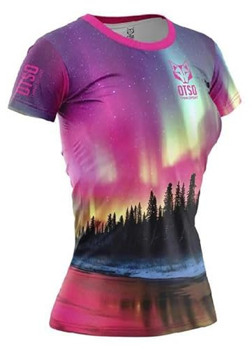 OTSO THINK SPORT Camiseta Running Mujer Auroraboreal L | Transpirable, Ultra-Ligera