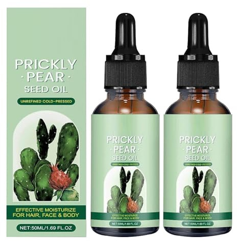 Olio Di Semi Di Fico D'India, Idratante Per La Pelle All'olio Di Semi Di Fico D'India Biologico, Olio Idratante Per La Pelle Di Cactus Per Viso, Capelli E Corpo (2pcs)