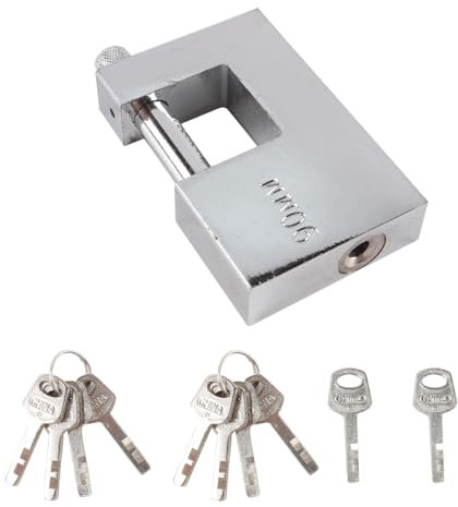 Gorise Lucchetto per container con 10 chiavi, resistente, antitrapano, antiscasso, per esterni, con cilindro anti-scasso, per garage, magazzino, spedizione, garage, moto