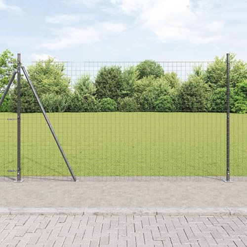 LAPOOH Fence Posts Set of 104 Grey Concrete 3.2 x 3.2 x 83.5 cm,Building Materials,Posts,Fence Posts,Garden Fence Posts-3350250