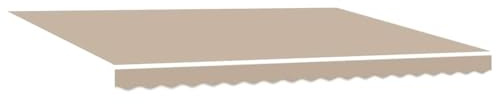 vidaXL Tela de Repuesto para Toldos Beige 4,5 x 3 m Poliéster, Toldo Moderno Rectangular, Resistente a desvanecimientos, UV y Agua, fácil de Limpiar, ¡Sombra y Refugio Outdoor