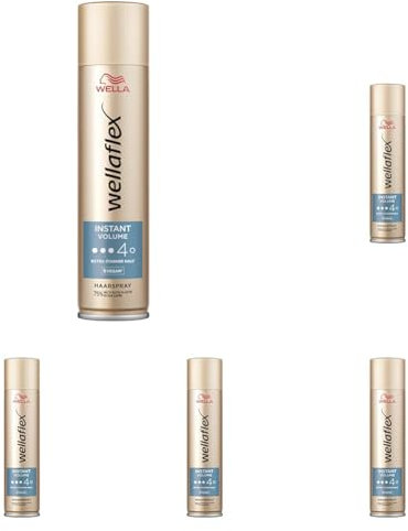 Wellaflex Instant Volume Haarspray für Frauen | Bis zu 48 Std. extra starker Halt | Voluminöses Styling | Sanft zur Kopfhaut, dermatologisch getestet | Vegane Formel | Haltegrad 4 | 250ml