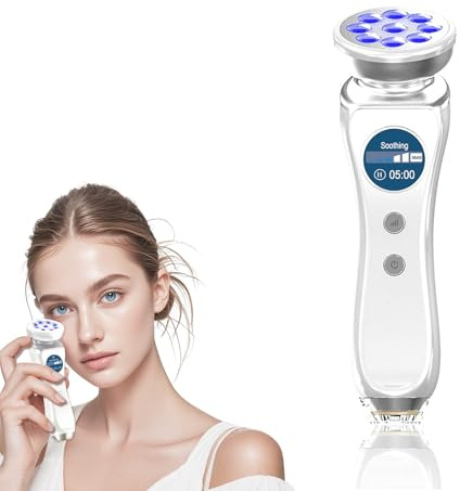 5-in-1 Beauty Massager for Face and Neck, Facial Massager for Skin Care, Red Light, Thermal, and Vibration Technologies, Improve, Firm,Tightening and Smooth Has Skin Detection Function