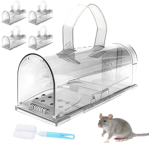 Piège à souris vivant GOSCH pour souris Piège à souris vivant Lot de 4 Piège à souris hygiénique respectueux des animaux, Piège à souris très sensible avec trous d'aération