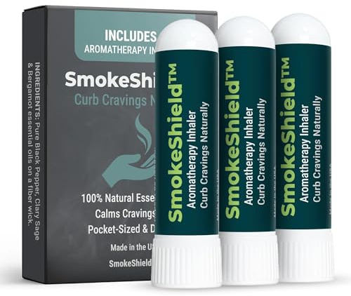 Basic Vigor SmokeShield Aromatherapy Inhaler 3-Pack with Black Pepper – Use Daily for 30 Days for Gradual Craving Support – Made in USA