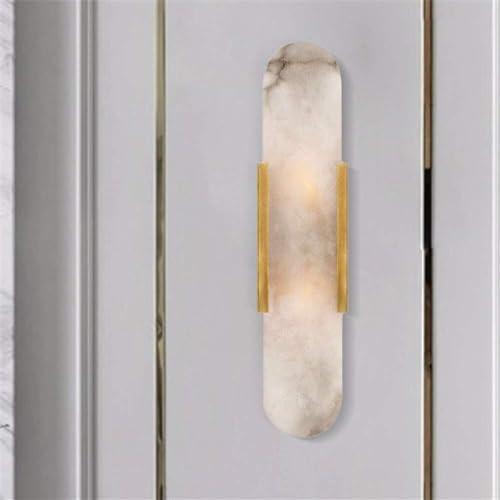 Aplique de Pared contemporáneo de mármol con Vidrio Esmerilado, iluminación de Pared para decoración de Interiores, lámpara de Pared con Borde Negro (Color: Borde Dorado)