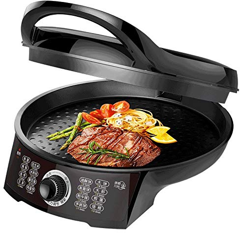 asdchZen Sartén Eléctrica para Hornear Sartén para Panqueques De Doble Cara Máquina para Barbacoa Máquina para Hacer Crepes Eléctrica con Apagado Automático para El Hogar Máquina