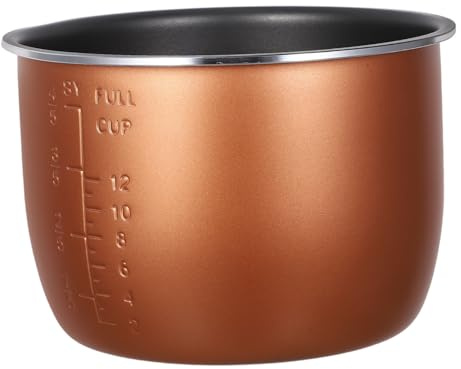 IWOWHERO Pentola Interna di Ricambio per Cuociriso, Olla Arrocera, Lega di Alluminio 6l, Compatibile, Alta Efficienza Termica per Cucina Riso | Cuociriso Compatibile, Facile da Pulire, Inserto Interno per Cottura del Riso