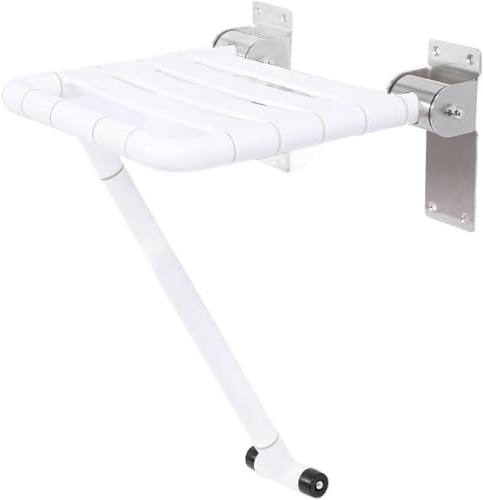 Sedile per Doccia Parete Ribaltabile Panca Doccia 2 in 1 con Piedini di Supporto Sedile per Vasca da Bagno per Anziani e Disabili Donna Incinta Sgabello da Bagno