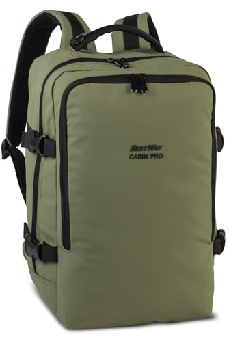 Bestway Cabin Pro Storm Rucksack – Laptoprucksack 14 Zoll mit Organizer, Trolleyaufsteckschlaufe & Tragegriffen – Business & Freizeit Rucksack für DIN A4 Ordner, Handgepäck geeignet (khaki)