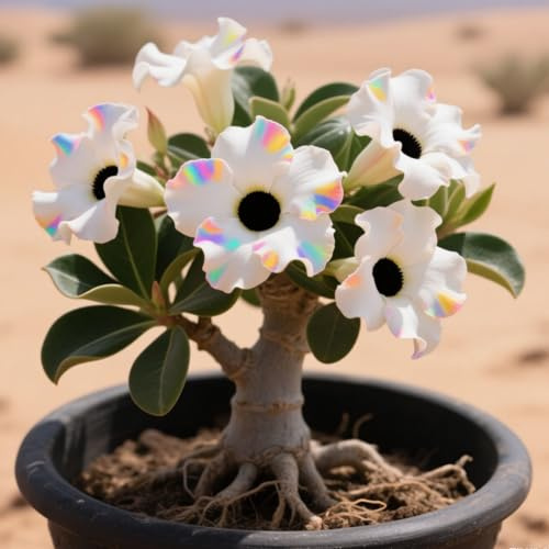 Ambiente,adenium obesum vera, bonsai Per fioriere eleganti,Capolavori in vaso di premium garden stakes a rapida crescita brillante,Bellezza -1 bulbi-F