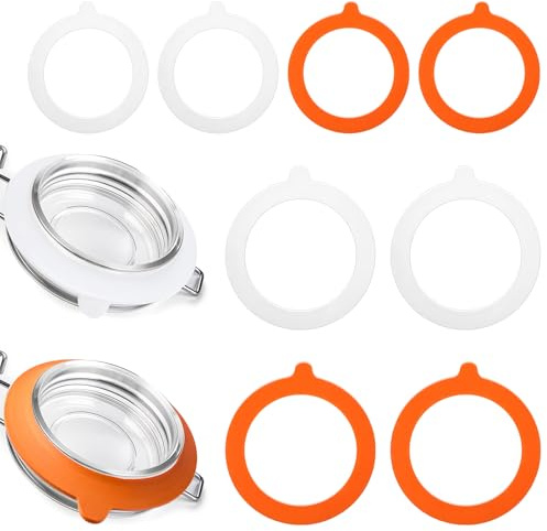 8 PCS Silicone Jar Gaskets, Rubber Seals Rings Airtight Leakproof | Replacement, for Mason Regular Mouth Canning Jars, 4x3.75 Inch, And 4x4.5 Inch