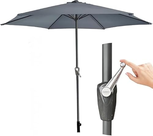 GardenCo 3m Outdoor Parasol - Garden Outdoor Crank Up Parasol Umbrella - UV Rated 50-38mm Pole LED Lights