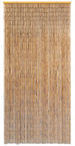 Teenpull Rideau de porte en bambou 100 x 220 cm avec 100 brins de bambou, moustiquaire pour porte de balcon et porte de terrasse, brise-vue naturel et protection contre le pollen pour salon et