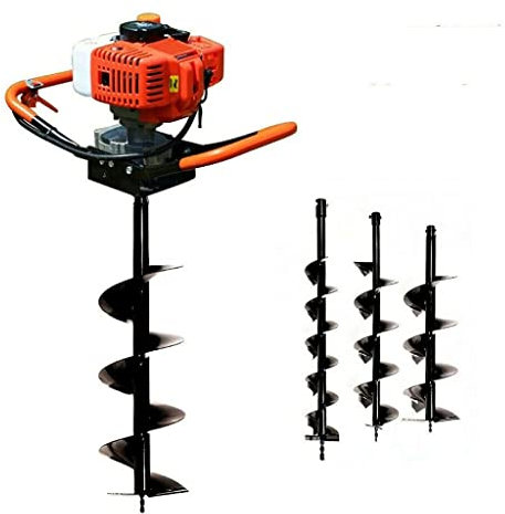 Motorbohrer, Erdbohrer, Eisbohrer 52 cc, mit 3 Spitzen 100, 150 und 200 + Verlängerung