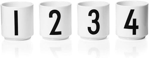 Design Letters Adventstassen 4 Stück | Ideal als Adventskerzenhalter, Advent Deko, Adventsgestecke | Porzellan Espressotassen Set für Weihnachtsdeko, Schreibtisch Deko| Kerzenhalter Adventskranz 50 Ml