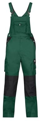 DASSY® Versailles Zweifarbige Arbeitslatzhose mit Kniepolstertaschen - Größe 64 - FLASCHENGRÜN/SCHWARZ