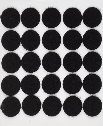 BlueDot Trading, Hook & Loop Fastener Sticky Dot Adhesive Backed Coins Perfect for DIY, Crafts, Office, Classroom, 3/4, Quantity 50, Black