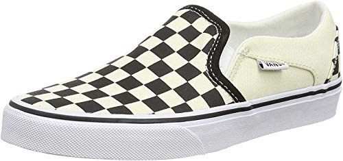 Vans Asher, Zapatillas Deportivas Mujer, Checkerboard Black and White, 40.5 EU