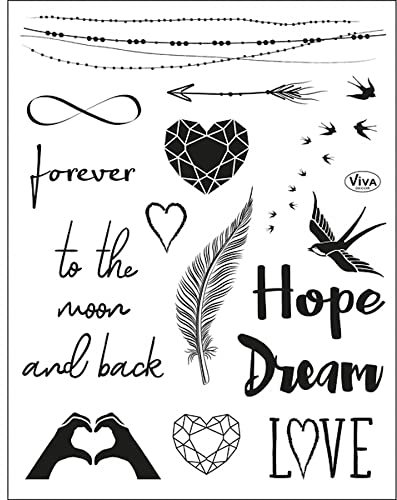 Viva Decor Clear-Stamps (Forever) Silikon Stempel - Prägung Stempel - DIY Dekoration stanzen - Stempel Silikon - DIY Stamp - Stempel Prägung - Made in Germany