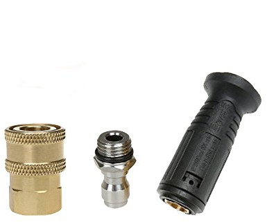 NUZAMAS 3er Set Hochdruckreiniger Zubehör Adapter Verbinder Sprühkopf Schnellverbinder Set 1/4' M14