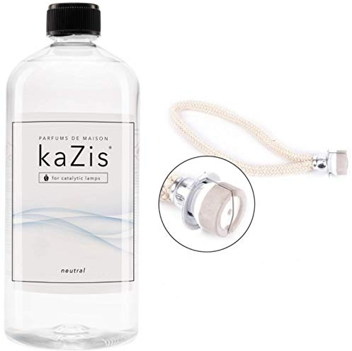 KAZIS® I 1 Liter Neutraler Duft + Brenner/Docht I Für Alle Katalytischen Lampen geeignet I Essenz I I 1000 ml
