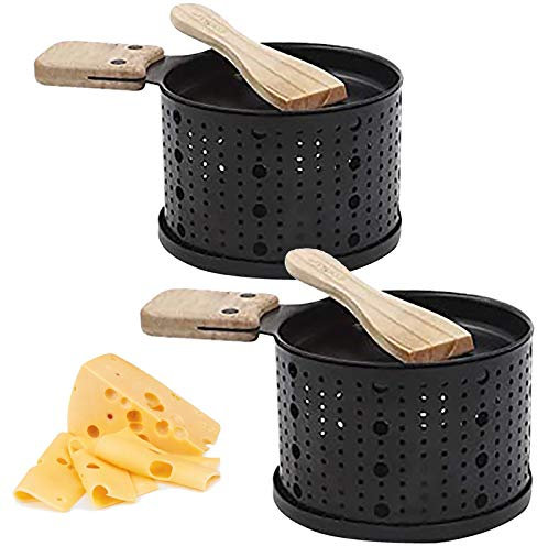 Une Raclette à la Bougie, Appareil a Raclette avec Spatule Bois Inclues, Faites Fondre Votre Fromage en 3 Minutes, Devant la télé ou même en Pique Nique (2 pc)