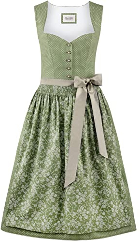 Stockerpoint Damen Dirndl Edonita I Größe 32-48 I Trachtenkleid mit liebevollen Details & Dirndlschürze I 100% Baumwolle I Bequem & pflegeleicht I Perfekt für Trachten & Festlichkeiten