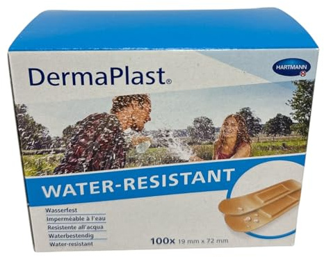 Hartmann 5351512 DermaPlast WATER-RESISTANT Pflasterstrips, 19mm Breite x 72mm Länge, 100 Stück