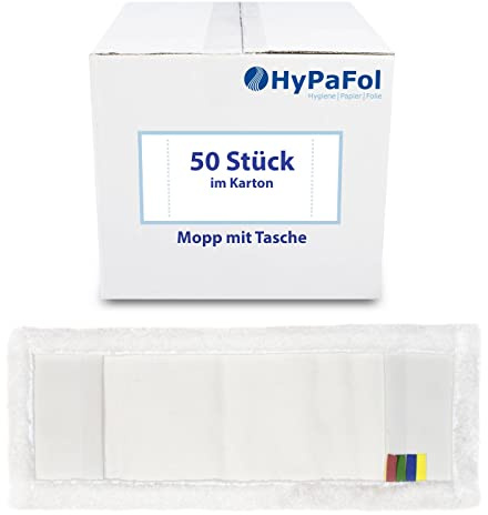 Profi Wischbezug aus Mikrofaser | 50cm Breite | 50er-Pack | für alle Bodenarten und Bodenwischer | Ersatzbezug zur Schmutzaufnahme mittels Wischmopp