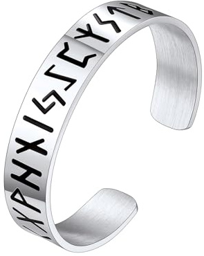 FaithHeart Edelstahl Armreif für Herren Männer Wikinger Armband Punk Gotik Viking Armschmuck mit Geschenkebox für Weihnachten Valentinstag