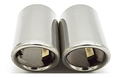 Auspuffblenden 2 Stücke Auspuffrohr Autoabdeckungen Für BMW 1 2 3 4 5 Serie FÜR E90 E91 E92 E93 F32 F33 F36 F30 GT 13-18 F20 F22 F10 F11 F18 E60 Auspuffrohr (Farbe : 76mm, Größe : Bevel 2pcs Silver