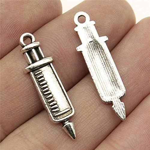 DLM29030 (Kit 12 Pezzi) Ciondolo Ciondoli Charm Charms Siringa per Laurea Medicina Infermieristica Confettata Fai da Te bomboniera Regalo